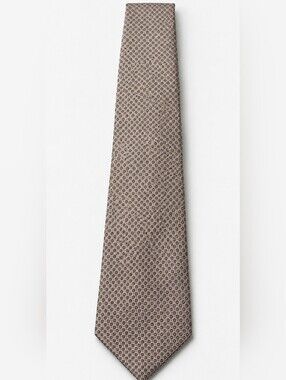 CALVIN KLEIN Taupe Geometric Silk Tie